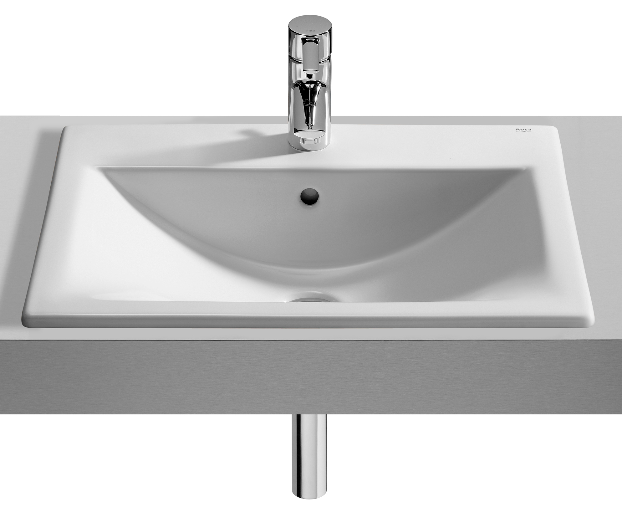 Roca Diverta wastafel 55x42.5 cm rechthoekig inbouw wit glans A327116000