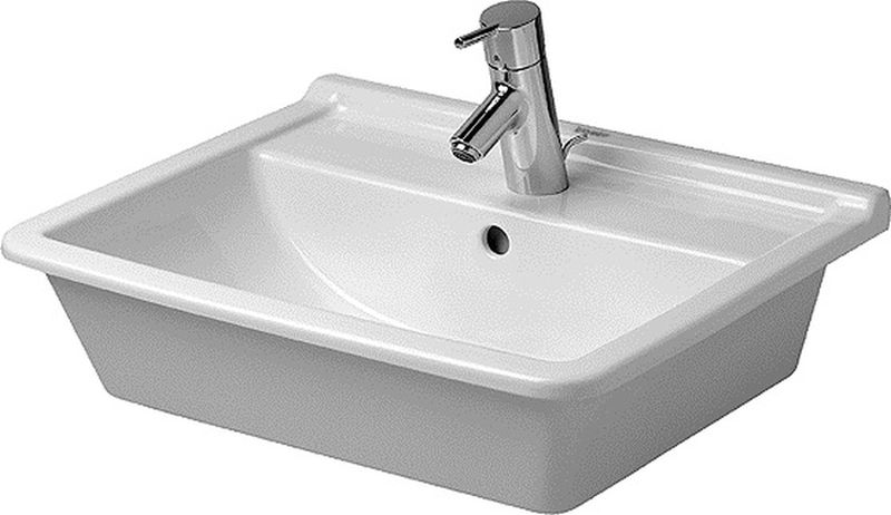 Duravit Starck 3 wastafel 56x46.5 cm rechthoekig inbouw wit glans 0302560000