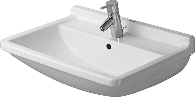 Duravit Starck 3 wastafel 65x48.5 cm rechthoekig klassiek wit glans 0300650000