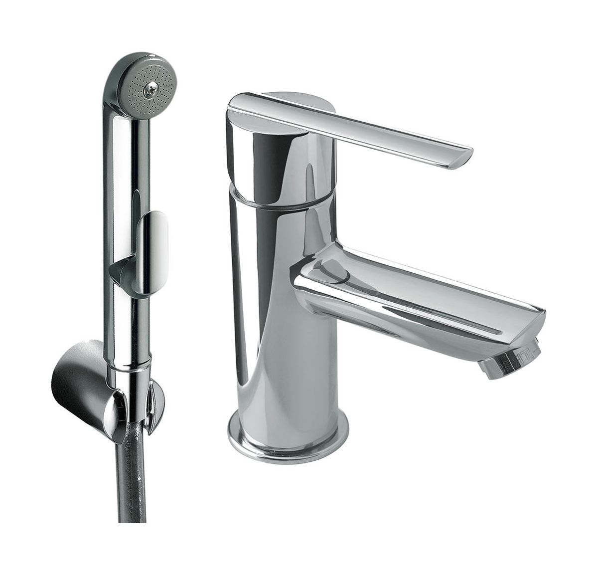 Tres Lex-Tres wastafelkraan met bidet douchekop staand chroom 1.81.113