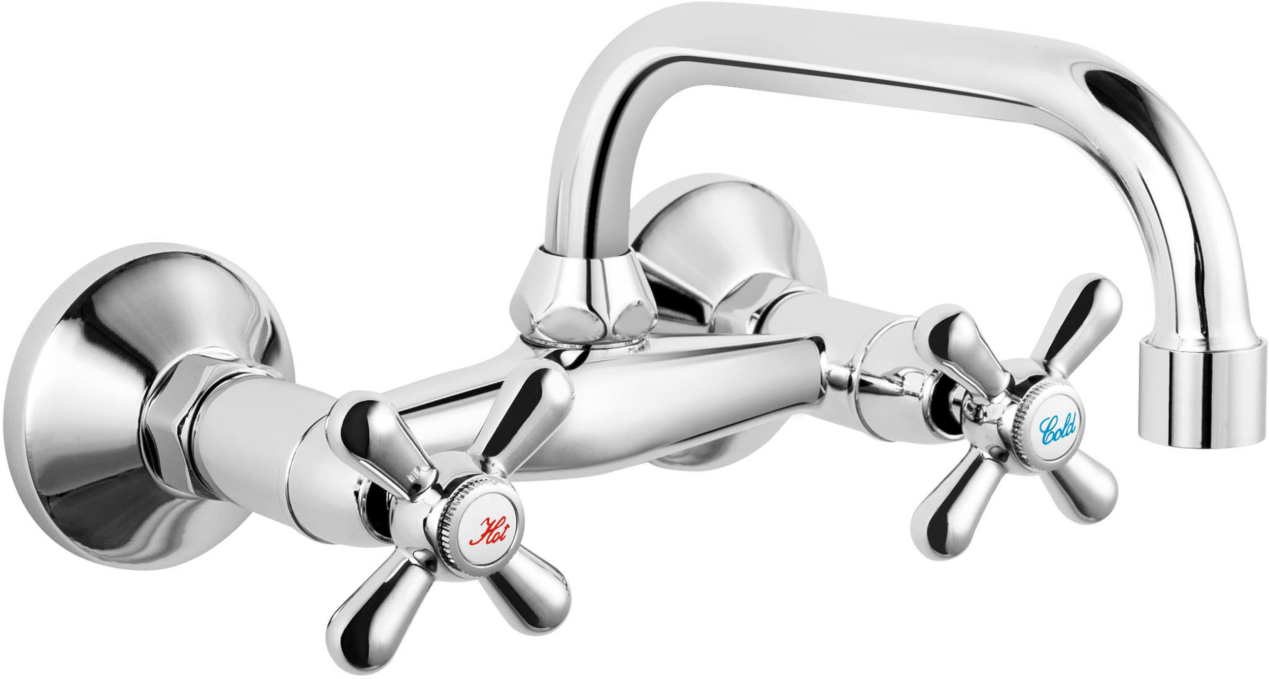 Ferro Retro wastafelkraan wand chroom XR3