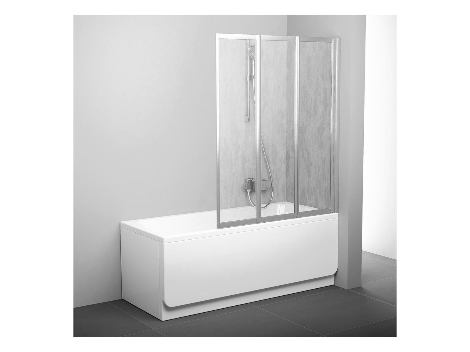Ravak Supernova badscherm 100 cm driedelig satijn mat/kunststof 795P0U0041