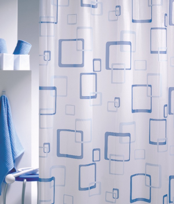 Sealskin Retro douchegordijn 200x180 cm wit-blauw 211521324