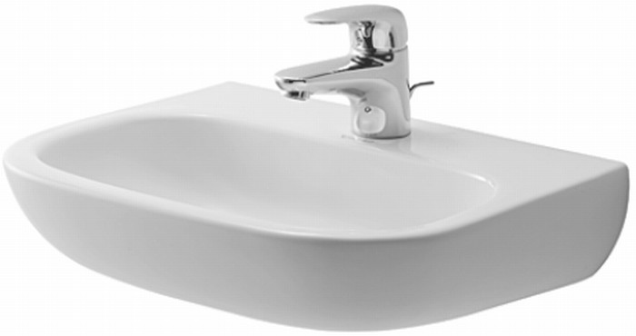 Duravit D-Code wastafel 45x34 cm halfrond klassiek wit glans 07074500702