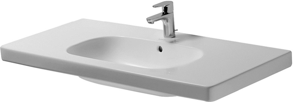 Duravit D-Code wastafel 105x48 cm rechthoekig klassiek-meubel-met blad wit glans 03421000002