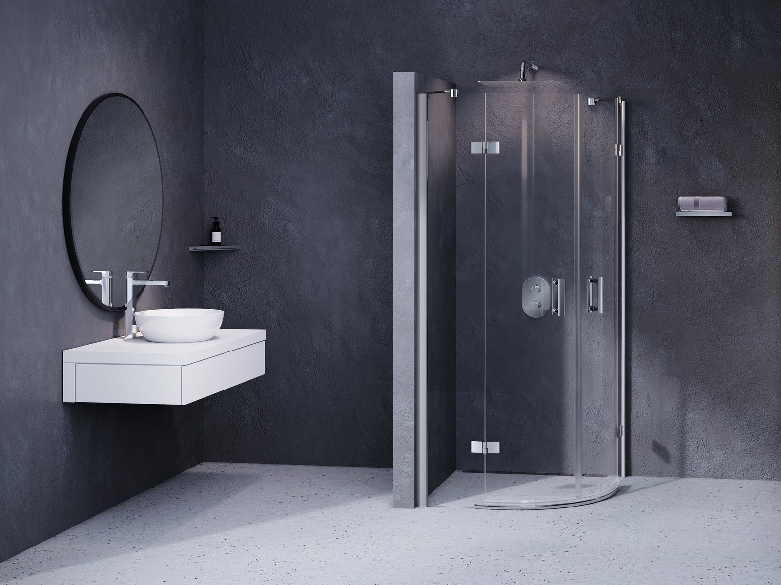 Ravak SmartLine douchecabine 80x80 cm halfrond chroom glans/helder glas 3S244A00Y1