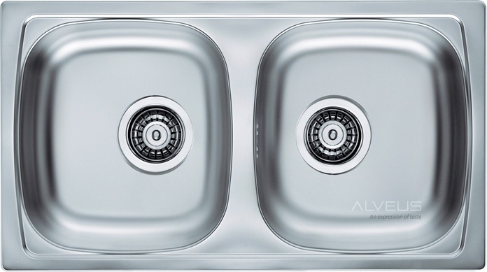 Alveus Basic stalen spoelbak 78x43.5 cm staal 1049232