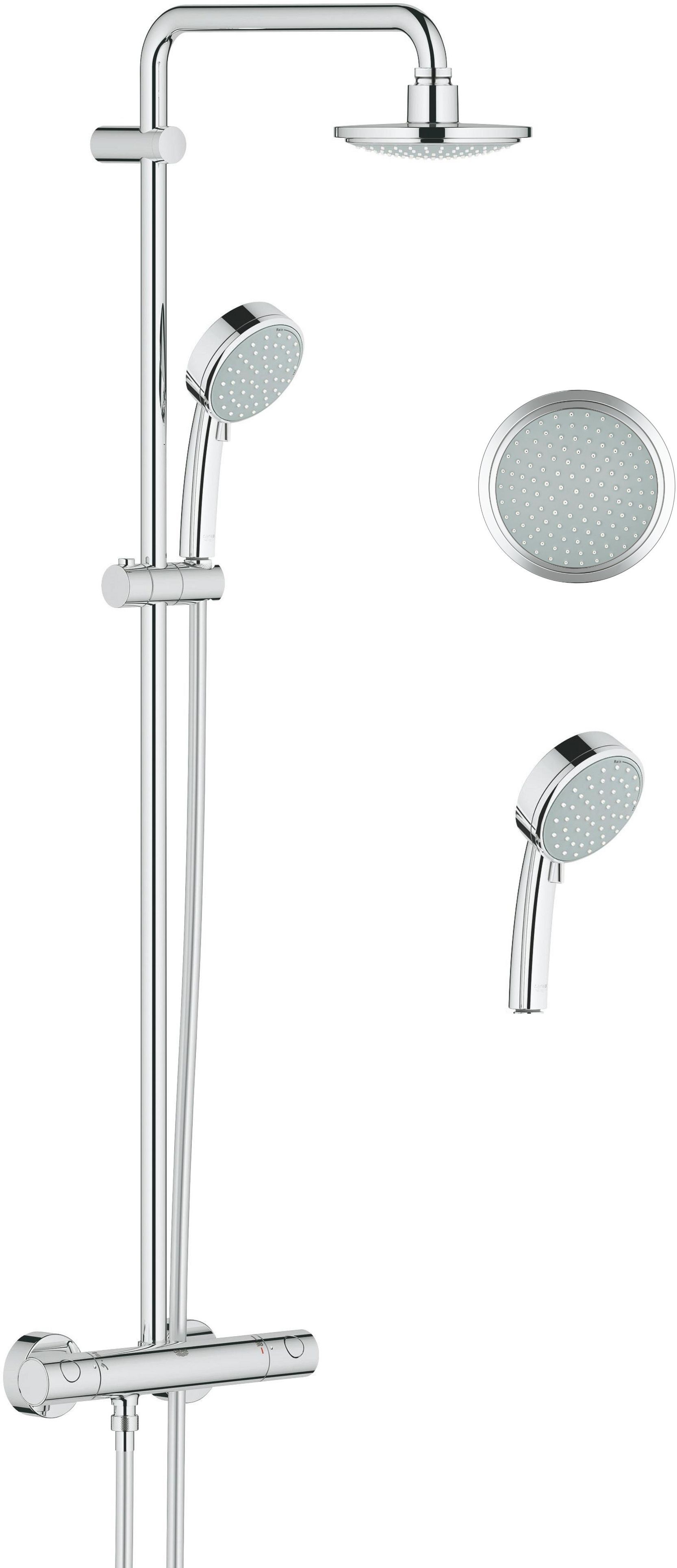 Grohe New Tempesta doucheset wand met thermostaat met regendouche StarLight Chrome 27922000
