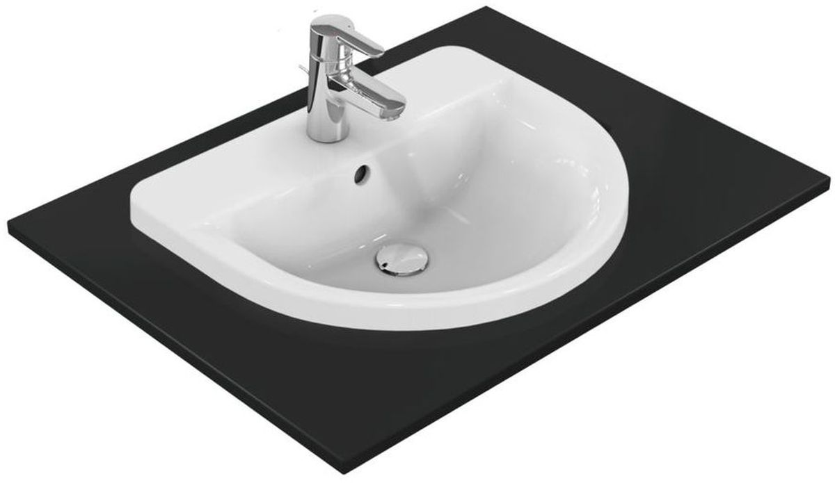 Ideal Standard Connect wastafel 55x46 cm halfrond inbouw wit glans E797801