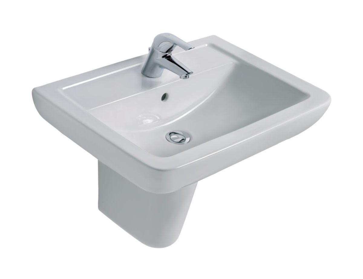 Ideal Standard Ecco wastafel 65x46 cm rechthoekig klassiek wit glans V302701