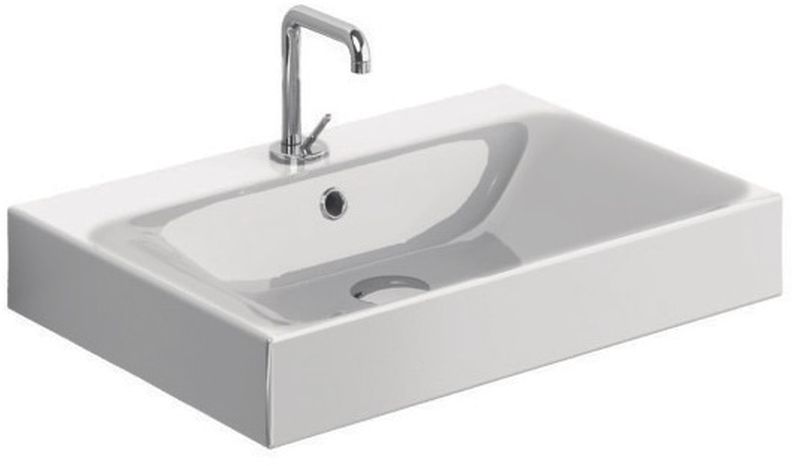 Kerasan Cento wastafel 60x45 cm rechthoekig klassiek-opbouw wit glans 353101