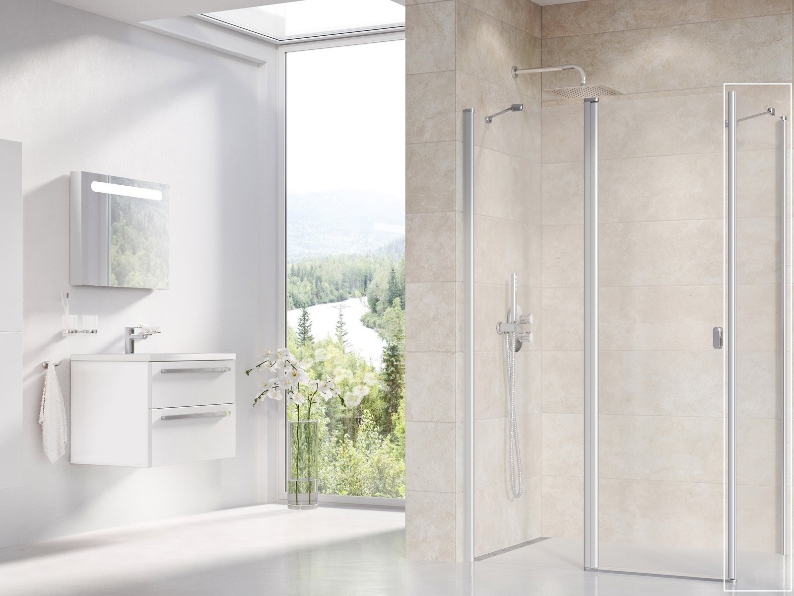Ravak Chrome douchewand 100 cm satijn mat/helder glas 9QVA0U00Z1