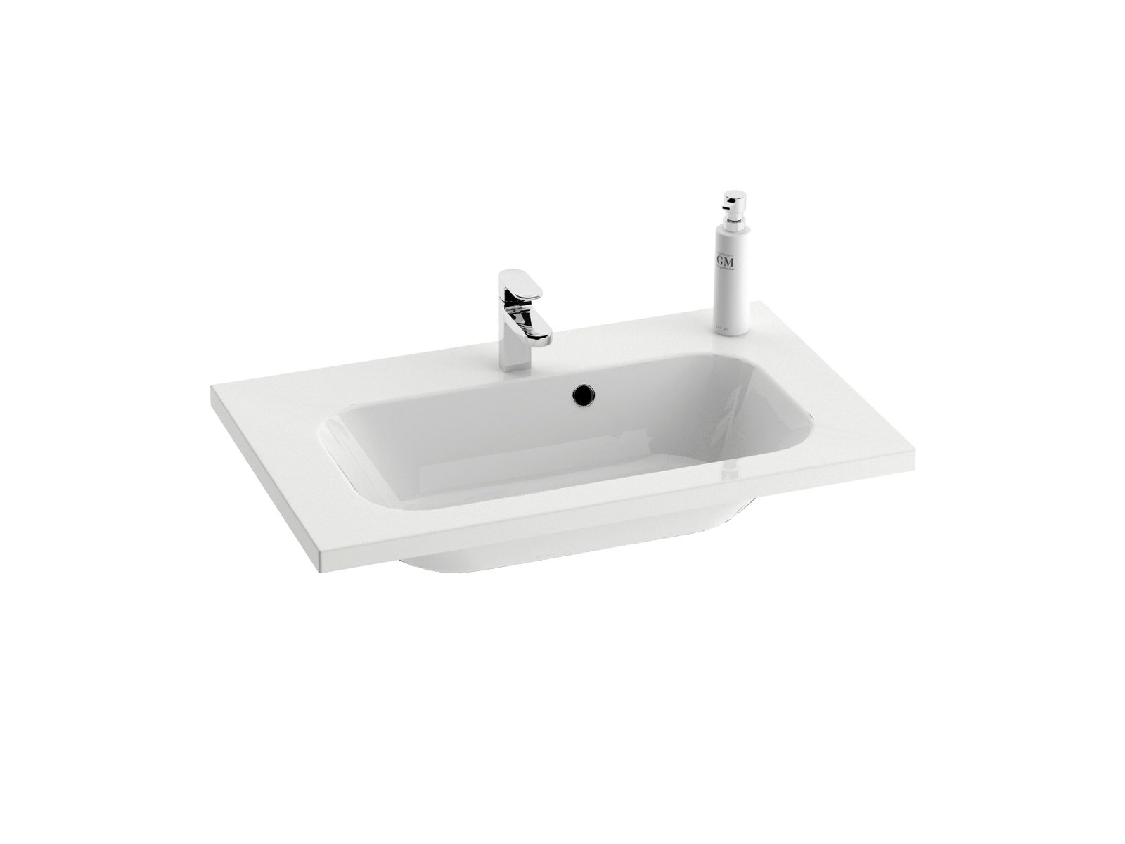 Ravak Chrome wastafel 60x49 cm rechthoekig meubel wit glans XJG01160000