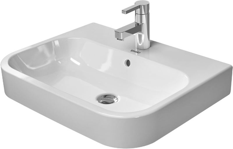 Duravit Happy D.2 wastafel 60x46 cm halfrond opbouw wit glans 2315600000