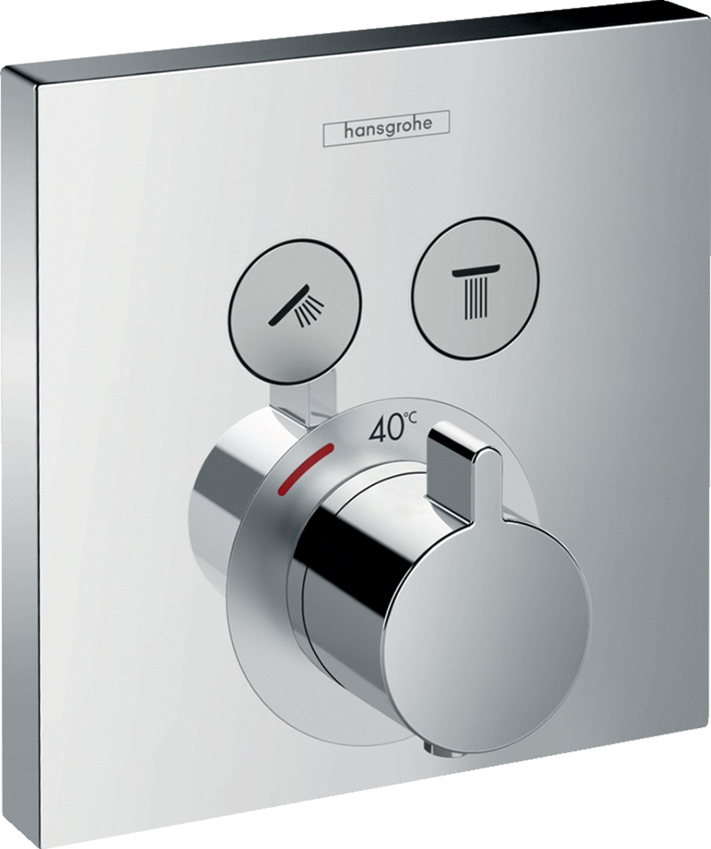 Hansgrohe Select bad- en douchekraan inbouw met thermostaat chroom 15763000