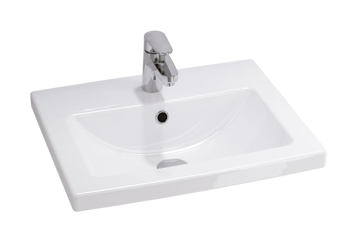 Cersanit Como wastafel 50x40 cm rechthoekig meubel wit glans K32-002-BOX