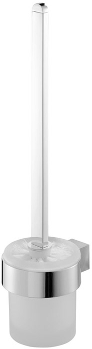 BISK Futura silver toiletborstel ingeschroefd chroom-glas 02986