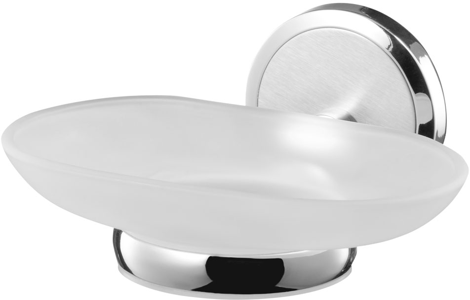 BISK Sensation zeepschaaltje wand chroom-wit 03091