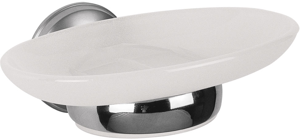 BISK Dakota zeepschaaltje wand chroom-wit 71550
