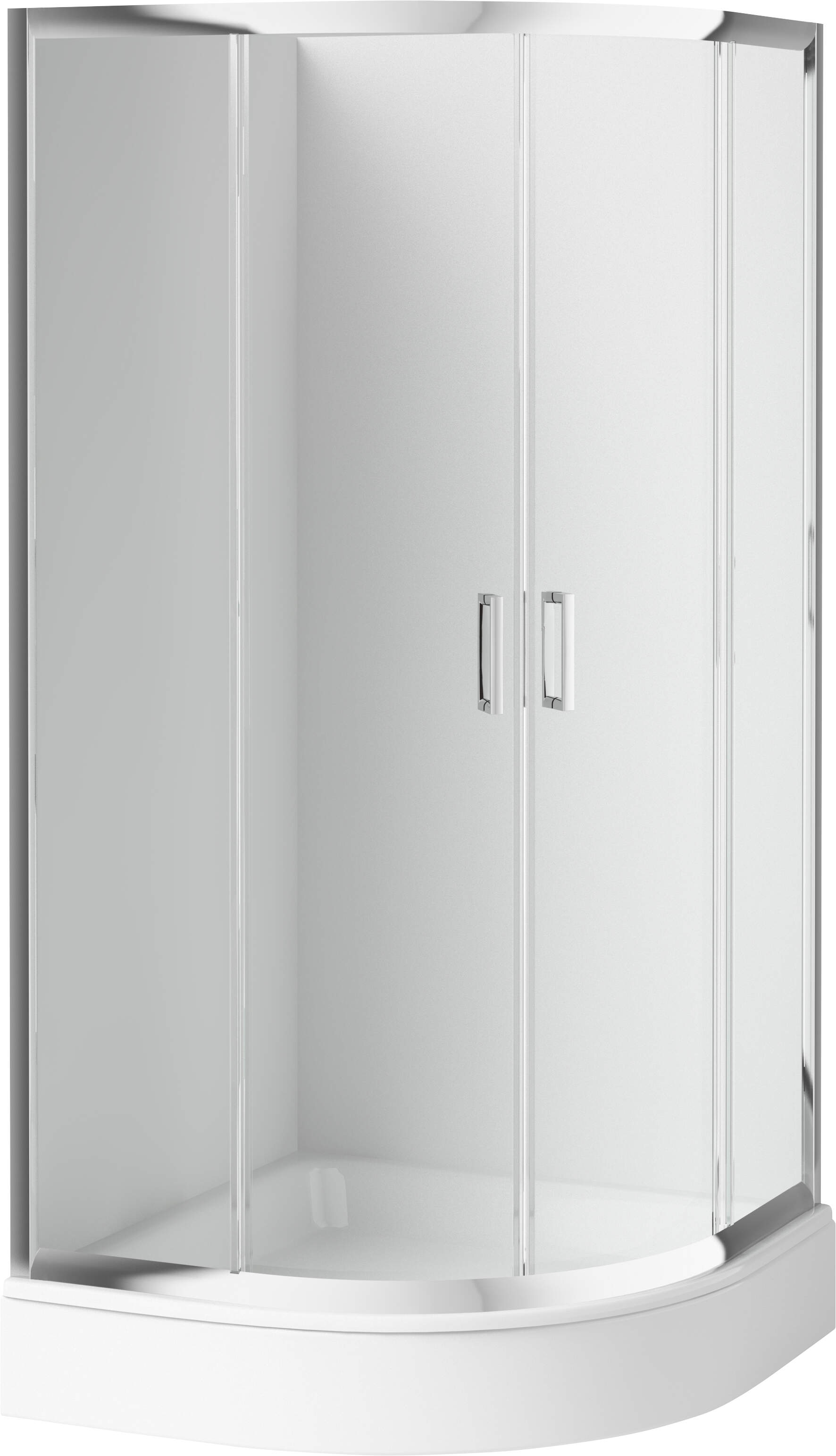 Deante Funkia douchecabine 80x80 cm halfrond chroom glans/helder glas KYP_052K