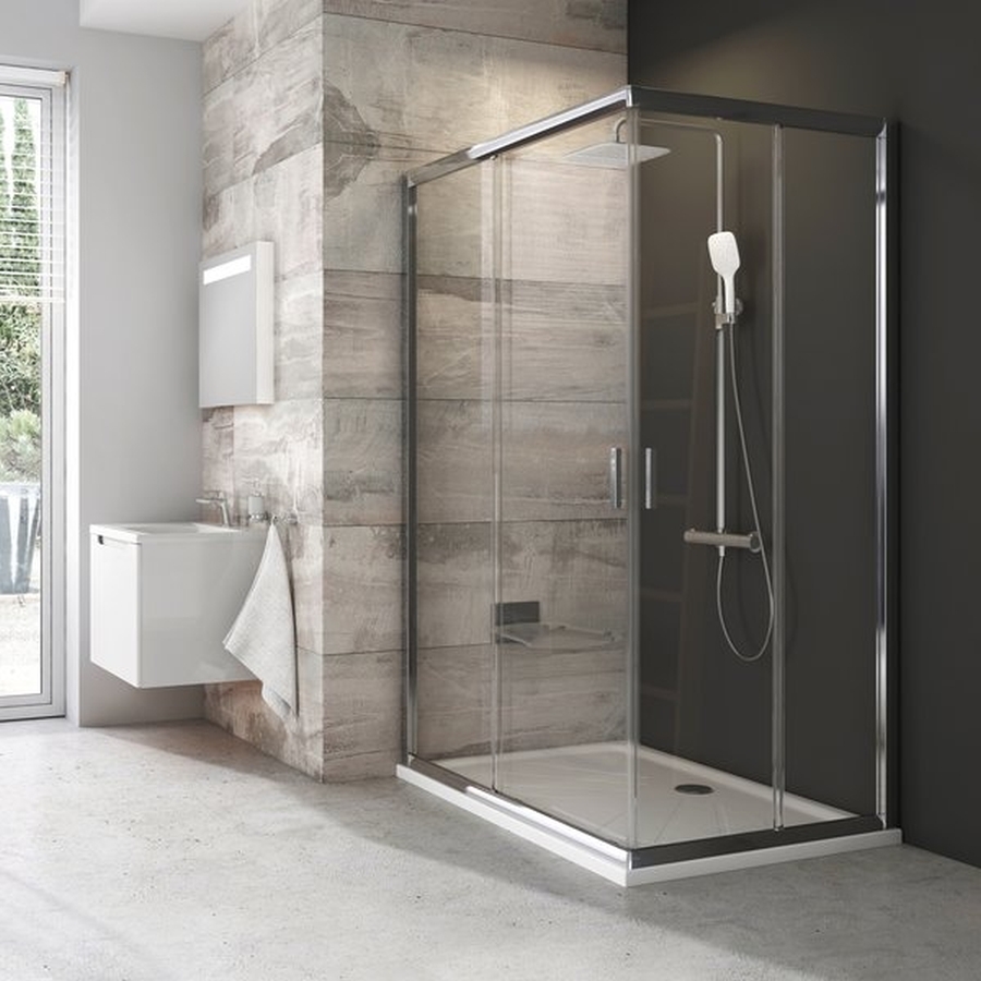 Ravak Blix douchedeur 100 cm schuifbaar aluminium glans/helder glas 1XVA0C00Z1