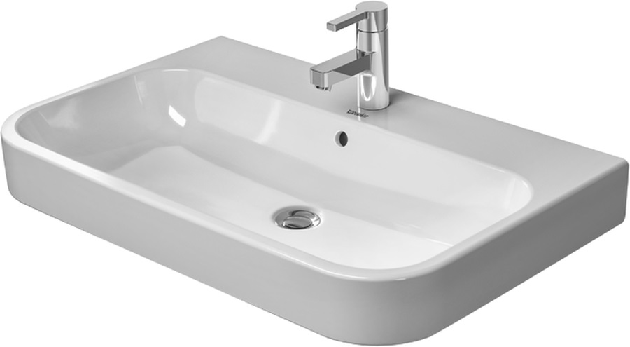 Duravit Happy D.2 wastafel 80x50.5 cm halfrond meubel wit glans 2318800000