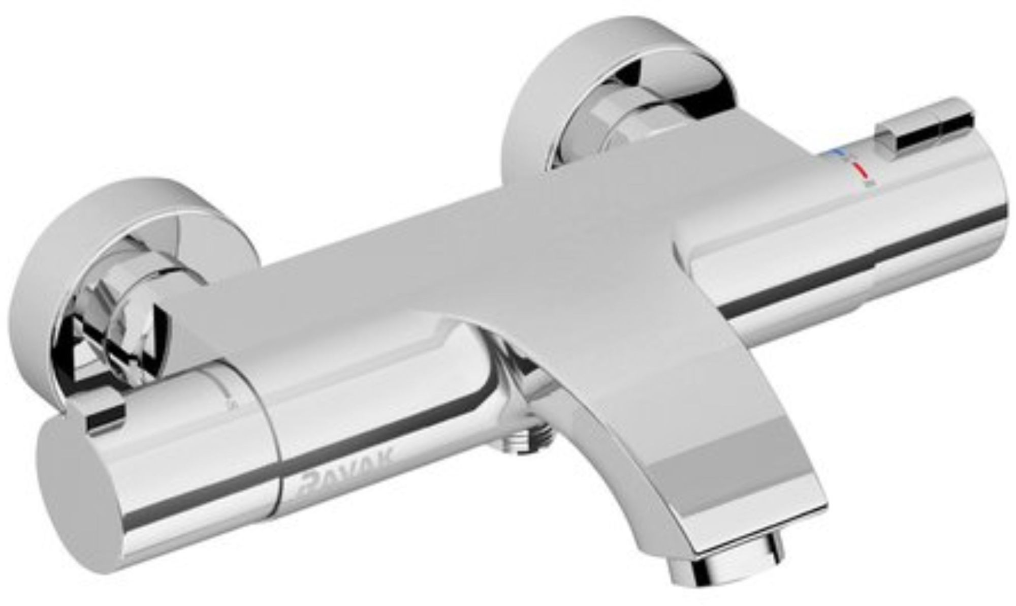 Ravak Termo bad- en douchekraan wand met thermostaat chroom X070046