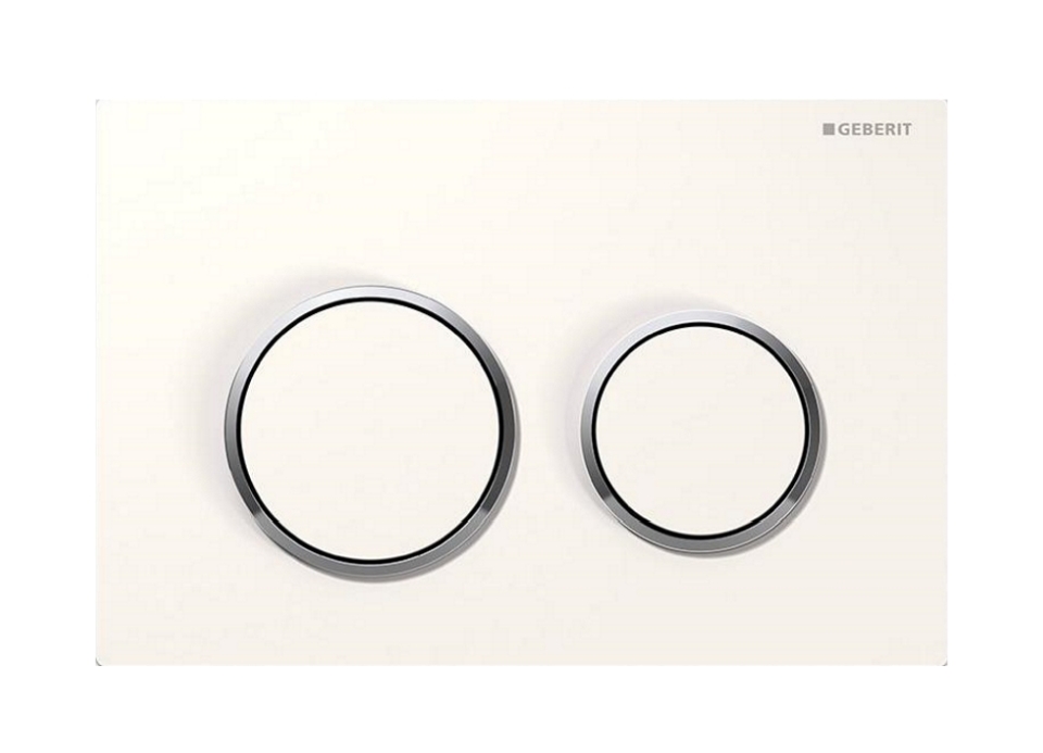 Geberit Omega20 spoelknop voor het toilet glanzende chroom-wit 115.085.KJ.1