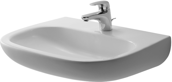 Duravit D-Code wastafel 55x43 cm halfrond klassiek wit glans 23115500002