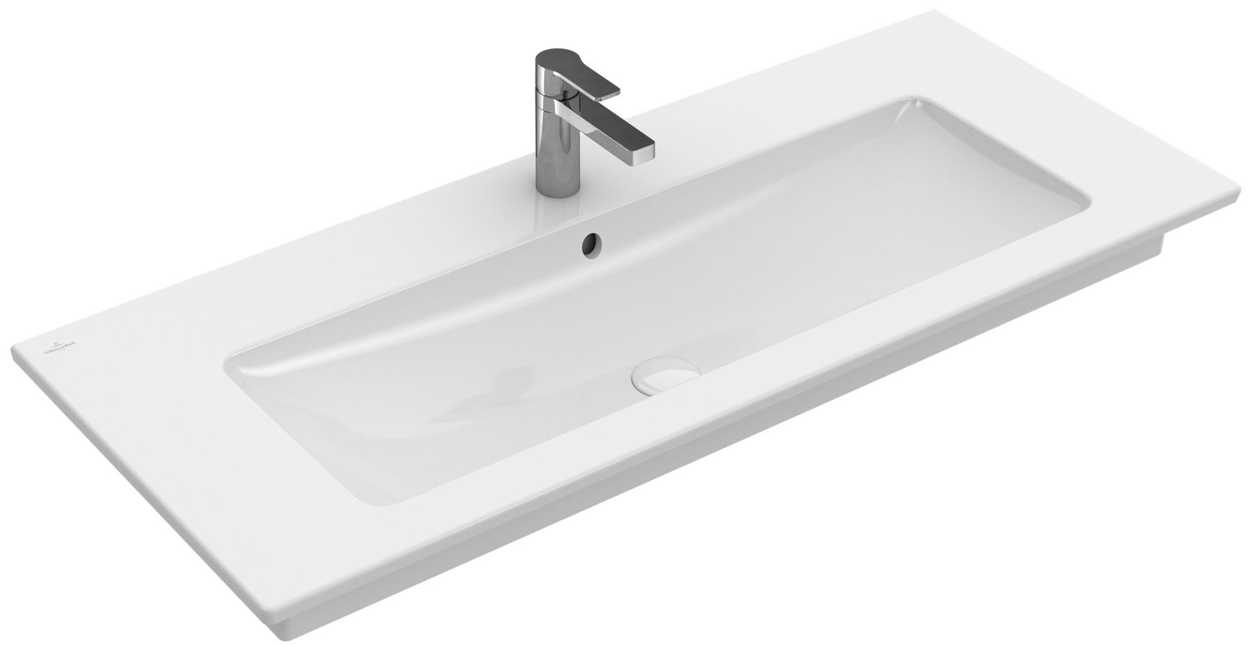 Villeroy & Boch Venticello wastafel 120x50 cm rechthoekig klassiek-meubel-met blad wit glans 4104CL01