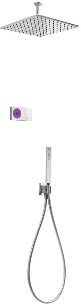 Tres Shower Technology doucheset inbouw met thermostaat met regendouche chroom-wit 092.865.64