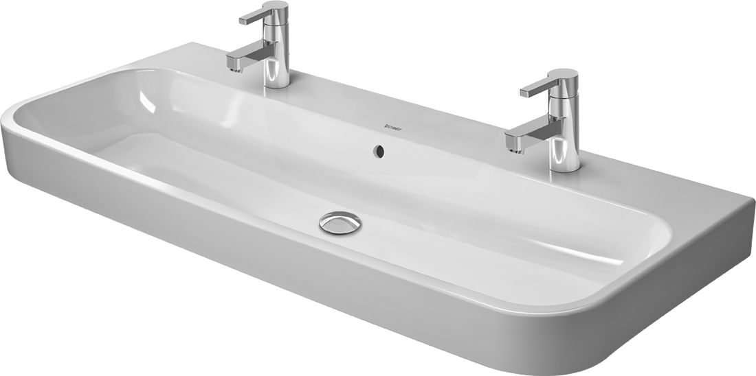 Duravit Happy D.2 wastafel 120x50.5 cm rechthoekig klassiek-meubel wit glans 2318120026