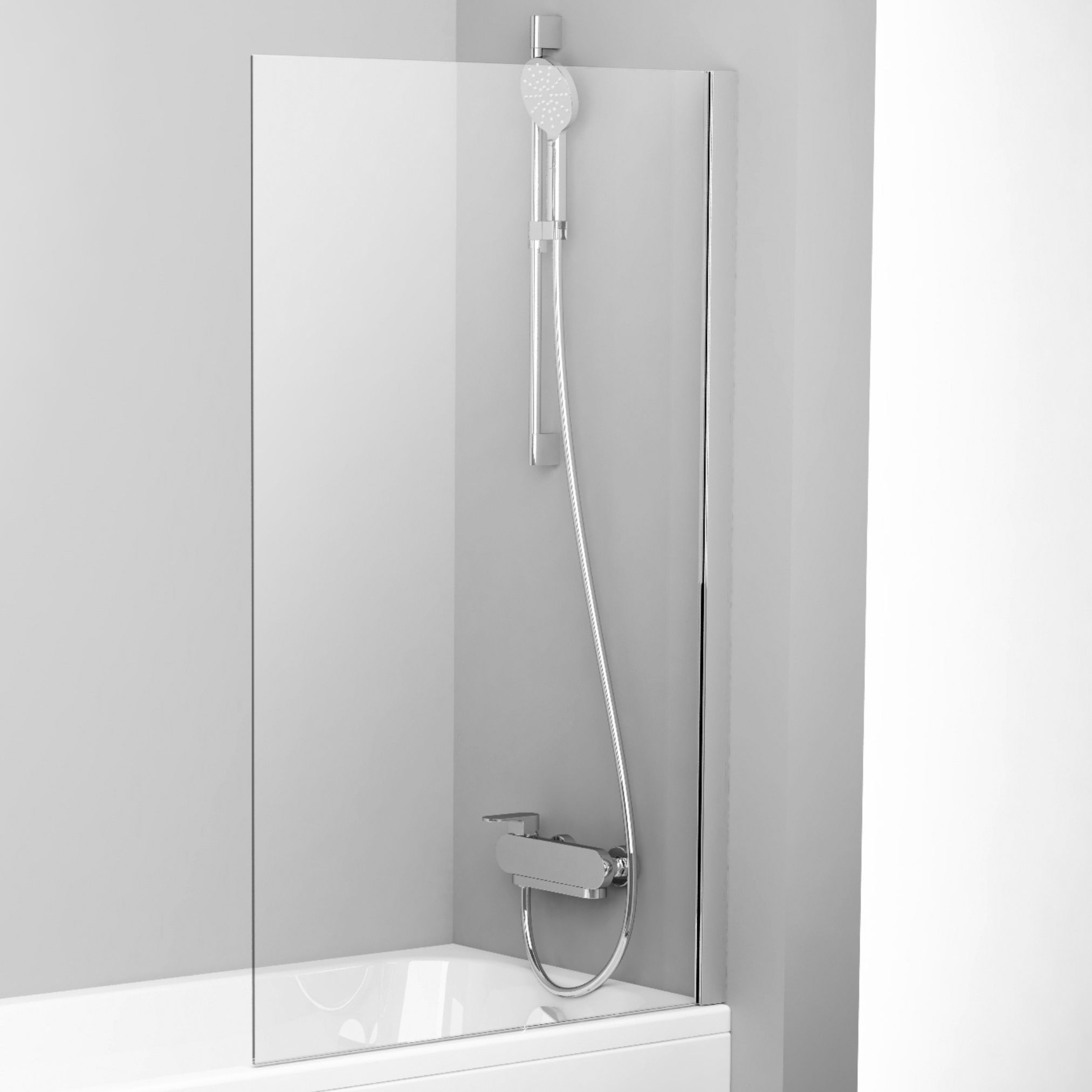 Ravak Pivot badscherm 80 cm uit één stuk aluminium glans/helder glas 79840C00Z1
