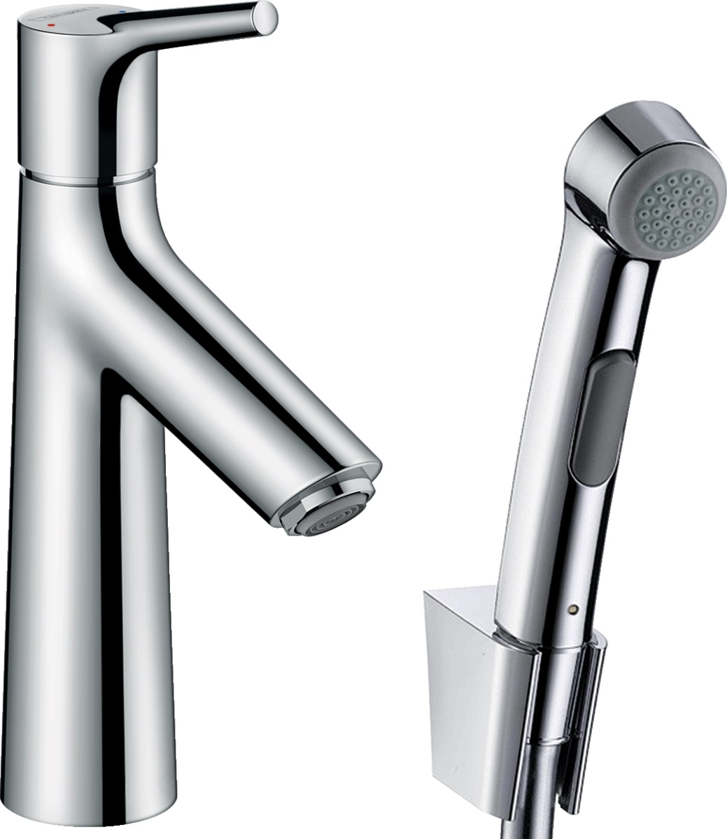 Hansgrohe Talis S wastafelkraan met bidet douchekop staand chroom 72290000