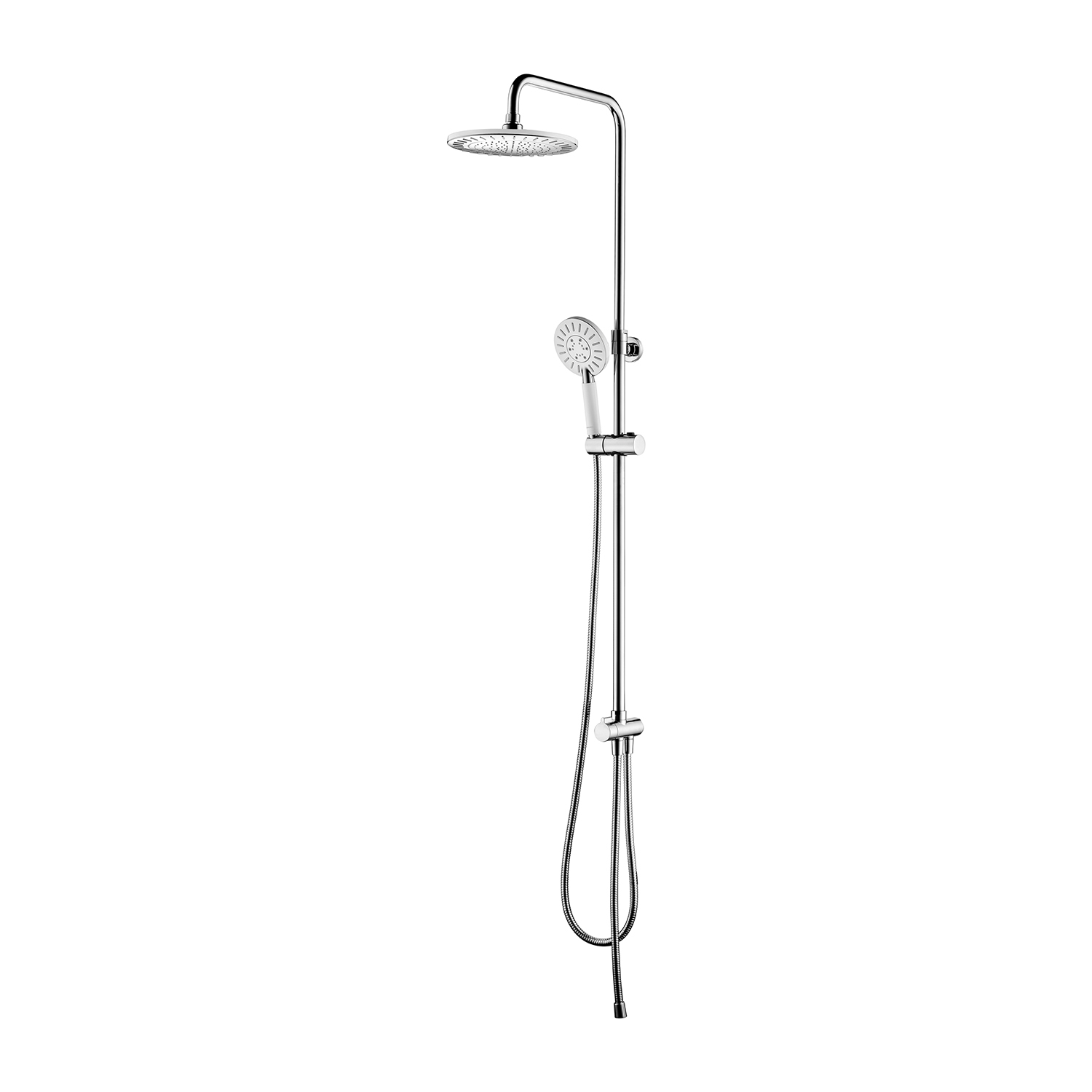 Omnires Nevada doucheset wand met regendouche chroom-wit SYSNEVADACRB