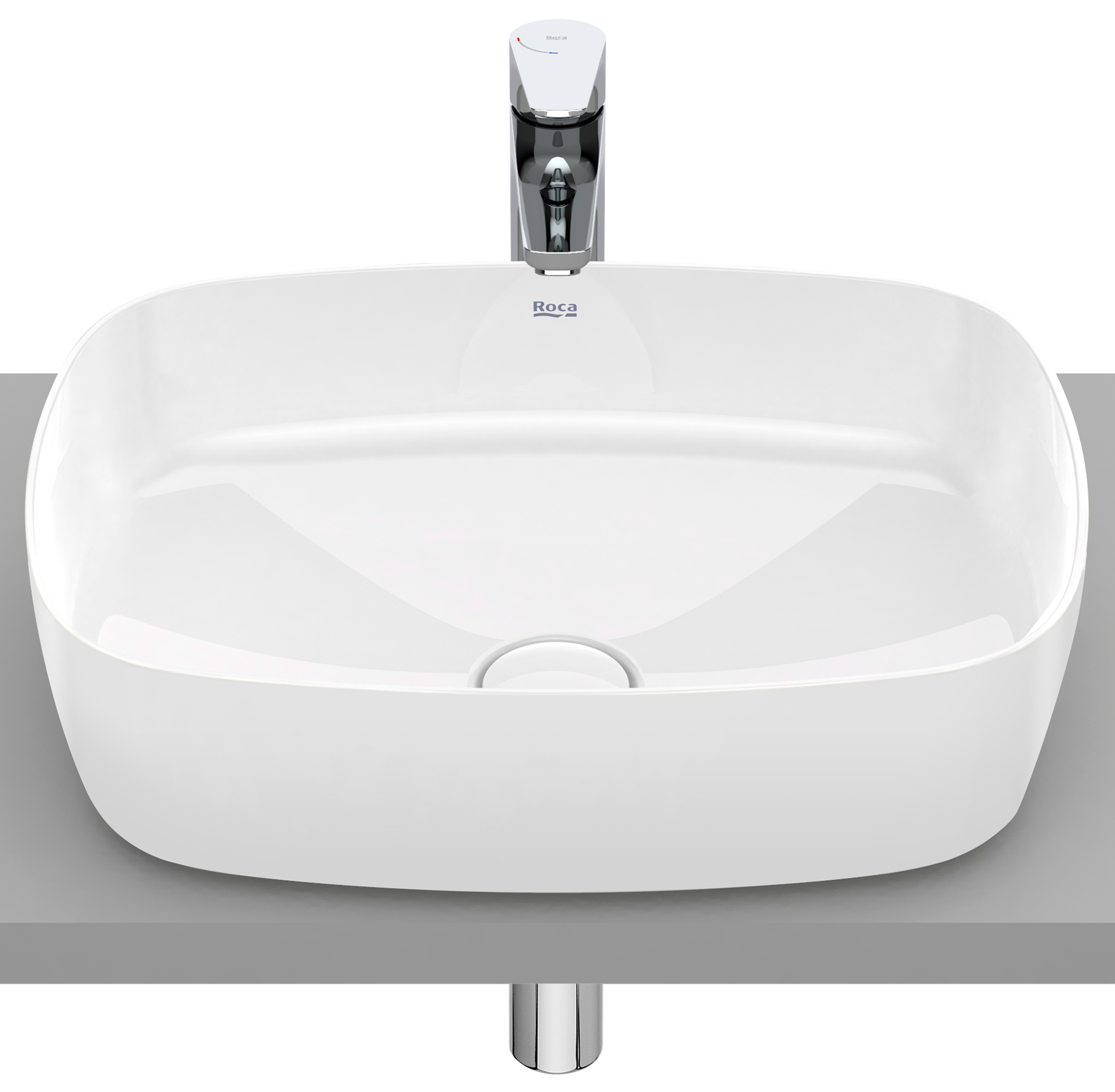 Roca Inspira wastafel 50x37 cm rechthoekig opbouw wit glans A327500000