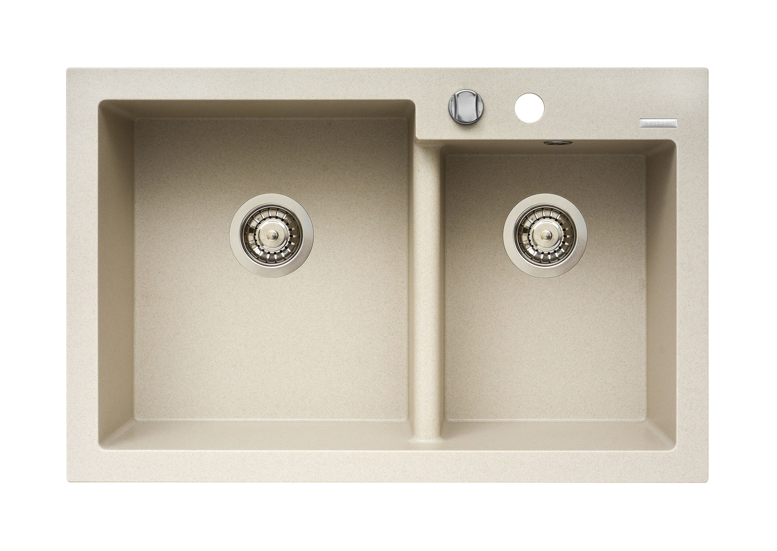 Pyramis Diplos spoelbak van graniet 79x51 cm beige 070006501