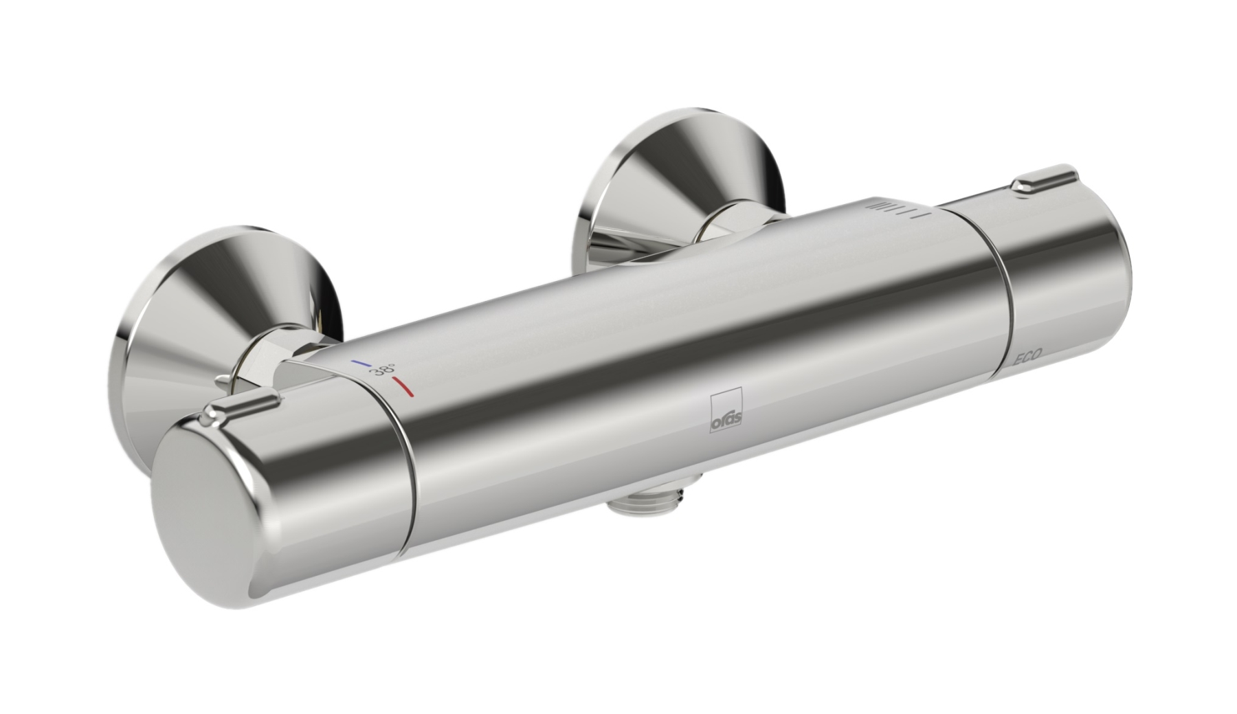 Oras Nova douchekraan wand met thermostaat chroom 7470U