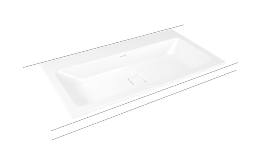 Kaldewei Cono wastafel 90x50 cm rechthoekig inbouw wit glans 901706013001