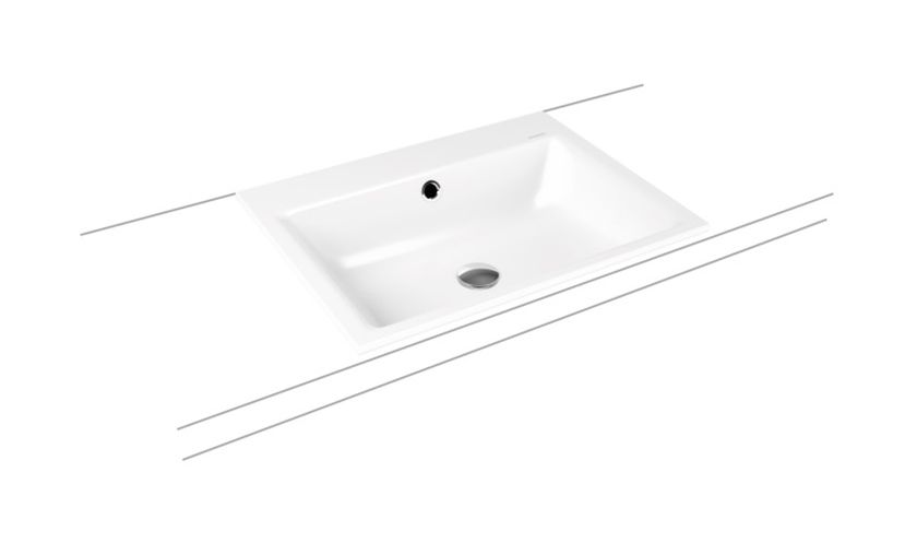 Kaldewei Puro wastafel 60x46 cm rechthoekig inbouw wit glans 900106013001