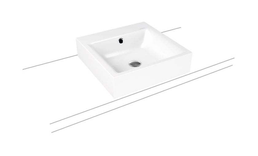 Kaldewei Puro wastafel 46x46 cm vierkant opbouw wit glans 900606013001