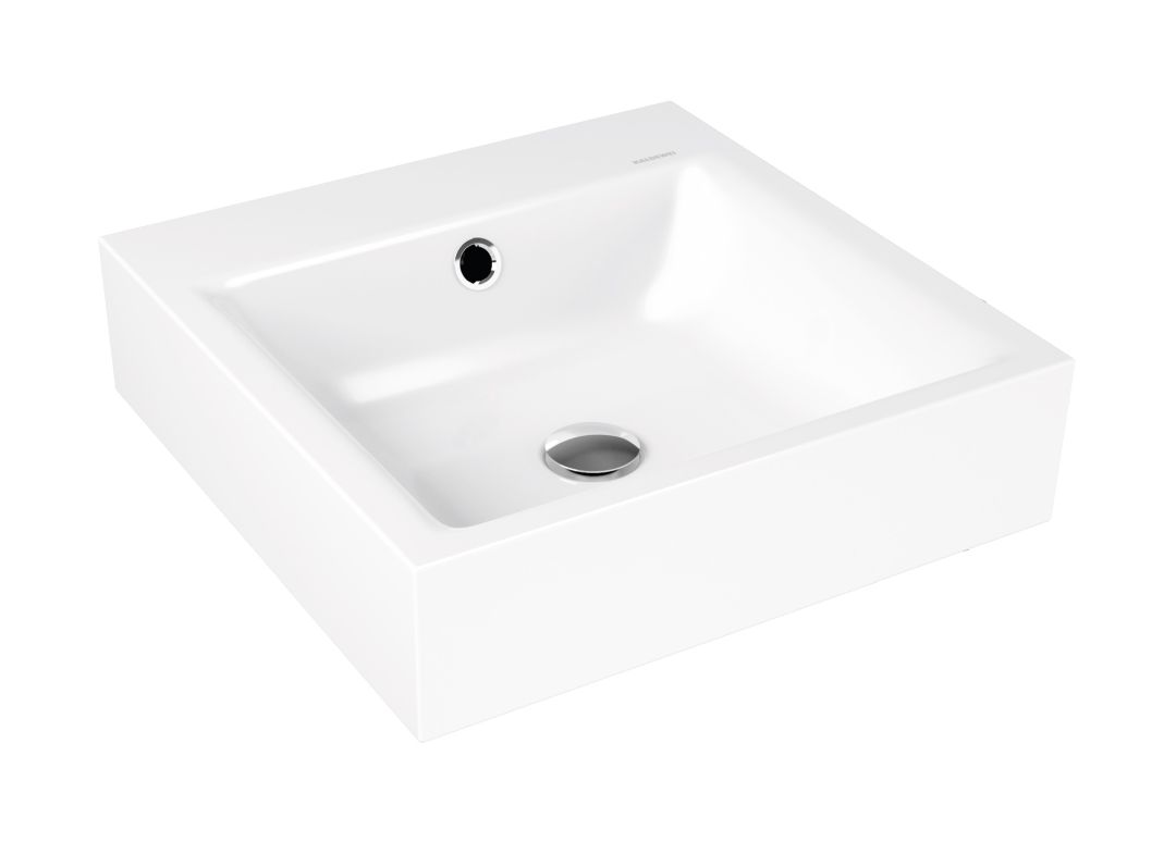 Kaldewei Puro wastafel 46x46 cm vierkant klassiek wit glans 901306013001