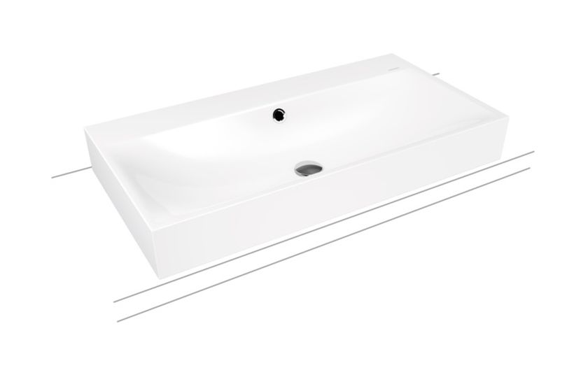 Kaldewei Silenio wastafel 90x46 cm rechthoekig opbouw wit glans 904206013001