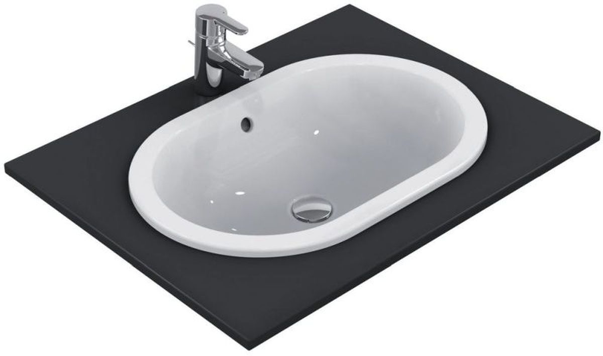 Ideal Standard Connect wastafel 62x41 cm ovaal inbouw wit glans E504901