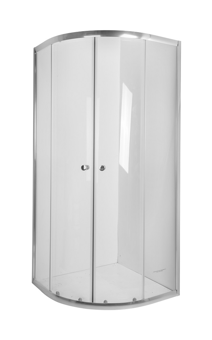 Invena Vitoria douchecabine 80x80 cm halfrond chroom glans/helder glas AK-49-185