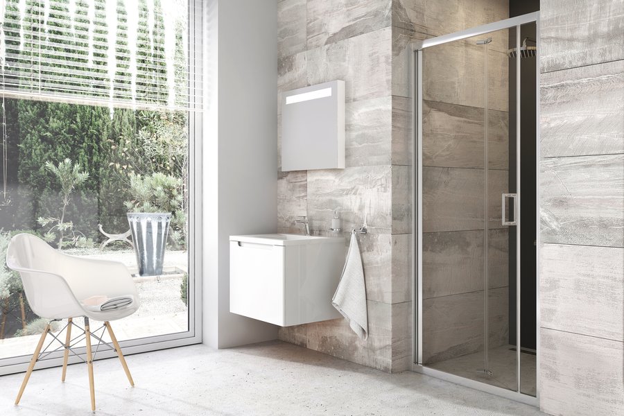 Ravak douchedeur 70 cm vouwbaar aluminium glans/helder glas X01H10C00Z1