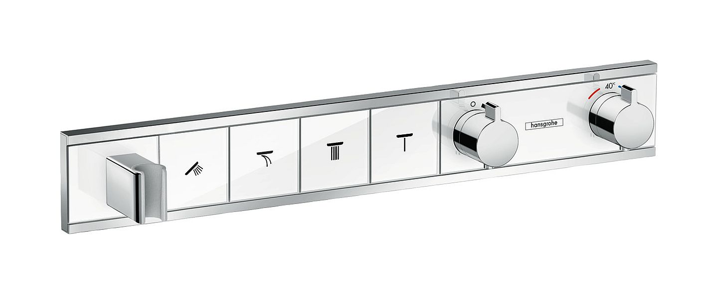 Hansgrohe RainSelect bad- en douchekraan inbouw met thermostaat chroom-wit 15357400