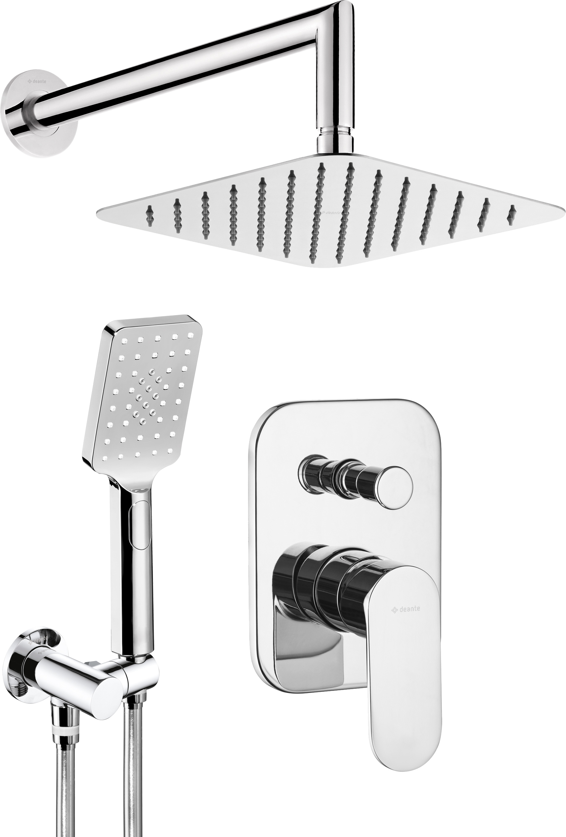 Deante Alpinia doucheset inbouw met regendouche chroom NAC_09LP