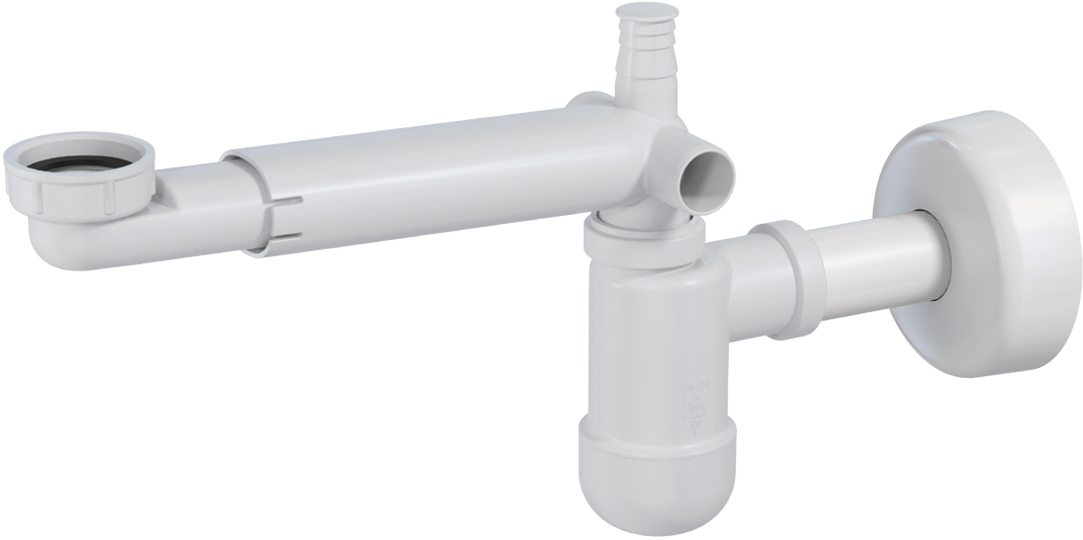 Deante Space Saver wastafelsifon flessengroen wit NHC_633K