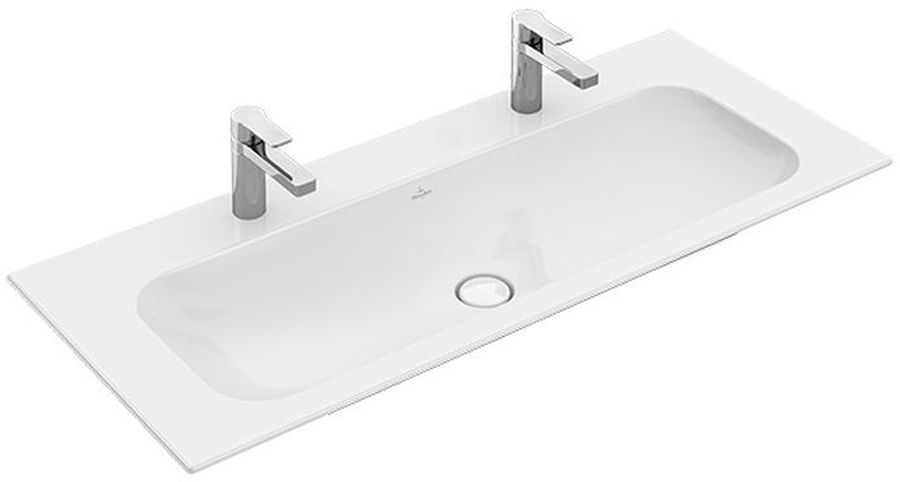 Villeroy & Boch Finion wastafel 120x50 cm rechthoekig meubel wit glans 4164C1R1